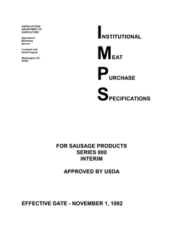For Imps Sausage Products Series - 800