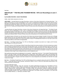 Bob Dylan – the Rolling Thunder Revue