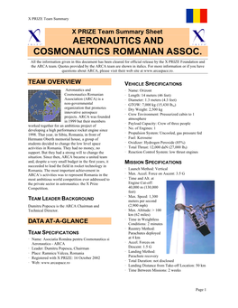 Aeronautics and Cosmonautics Romanian Assoc