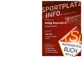 Spvgg Bayreuth II Samstag 14:00 Uhr