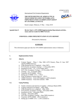 ATNICG/5-IP/8 31/05/10 Agenda Item 5: Review State's ATN/AMHS