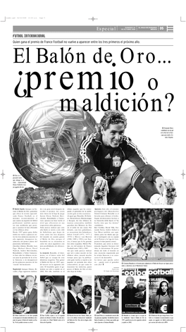 Especial DE OCTUBRE 2008 MÉXICO Futbol Internacional Quien Gana El Premio De France Football No Vuelve a Aparecer Entre Los Tres Primeros El Próximo Año