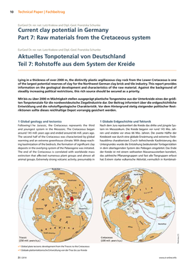 Rohstoffe Aus Dem System Der Kreide Current Clay Potential in Germany