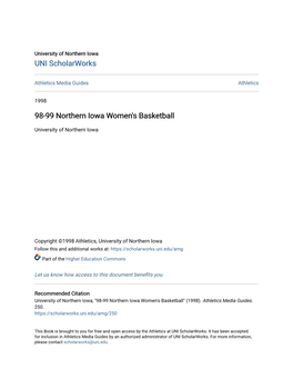 98-99 Northern Iowa Women's Basketball