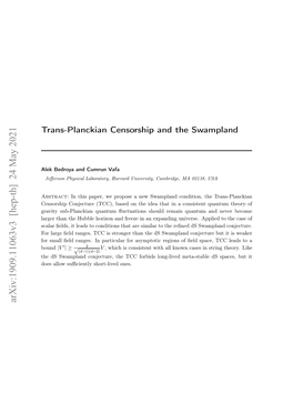 Arxiv:1909.11063V3 [Hep-Th] 24 May 2021 Contents