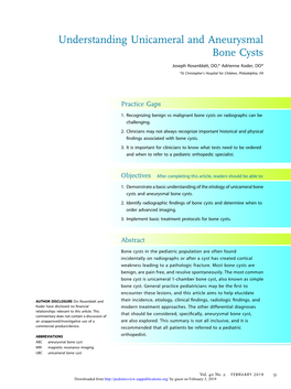 Understanding Unicameral and Aneurysmal Bone Cysts