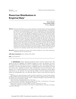 Power-Law Distributions in Empirical Data∗