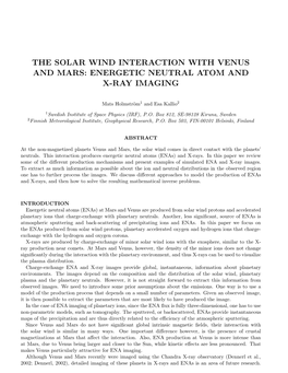 The Solar Wind Interaction with Venus and Mars: Energetic Neutral Atom and X-Ray Imaging