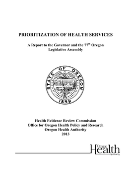 Prioritization of Health Services