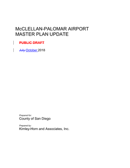 Mcclellan-PALOMAR AIRPORT MASTER PLAN UPDATE