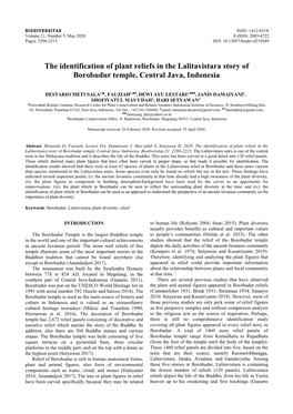 The Identification of Plant Reliefs in the Lalitavistara Story of Borobudur Temple, Central Java, Indonesia