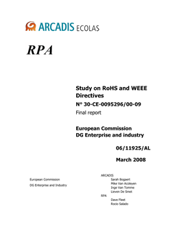 Study on Rohs and WEEE Directives - Final Report