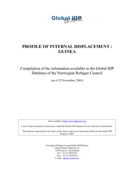 Profile of Internal Displacement : Guinea