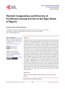 Floristic Composition and Diversity of Freshwater Swamp Forests in the Niger Basin of Nigeria