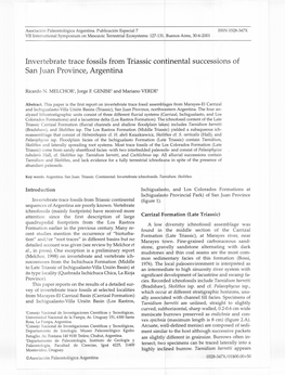 Invertebrate Trace Fossils from Triassic Continental Successions of San Juan Province, Argentina