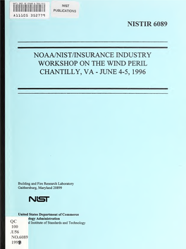 NOA/NIST/Insurance Industry Workshop on the Wind Peril, Chantilly