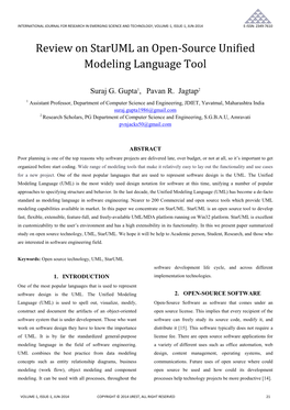 Review on Staruml an Open-Source Unified Modeling Language Tool