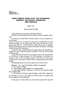 Right Perfect Rings with the Extending Property on Finitely Generated Free Modules