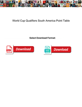 World Cup Qualifiers South America Point Table