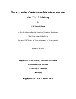 Characterization of Mutations and Phenotypes Associated with HYAL2