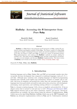 Rinruby: Accessing the R Interpreter from Pure Ruby