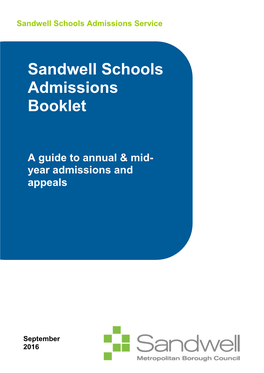 Sandwell Schools Admissions Booklet