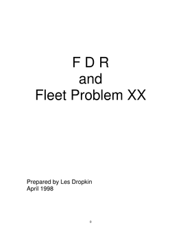 F D R and Fleet Problem XX