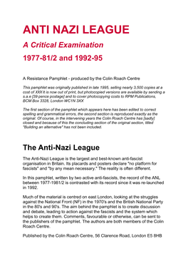 Anti-Nazi League (ANL)