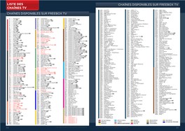 LISTE DES Chaînes Tv