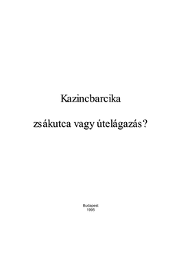 Kazincbarcika Zsákutca Vagy Útelágazás?