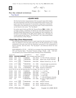 See the Related Review(S): Top Quark