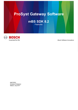 Mbs SDK 8.2 Features