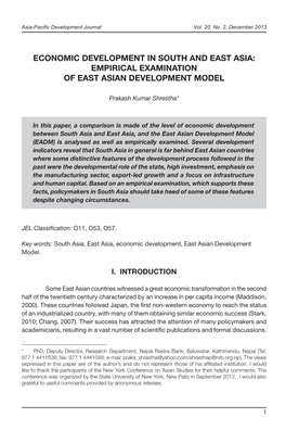 Asia-Pacific Development Journal Vol. 20, No. 2, December 2013