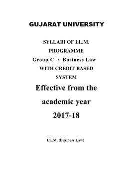 LLM (Gr-3) Business Law 2017-18