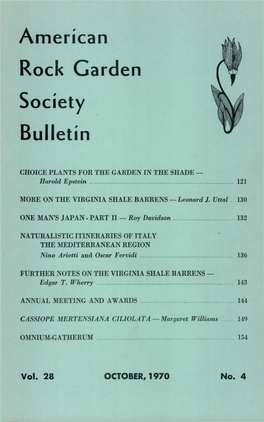 American Rock Garden Society Bulletin