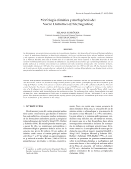 Morfología Climática Y Morfogénesis Del Volcán Llullaillaco