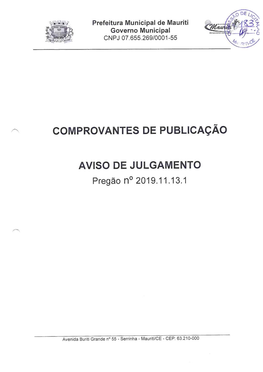 Comprovante De Publicação