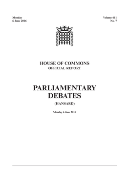 Parliamentary Debates (Hansard)