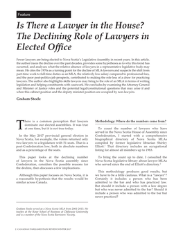 Is There a Lawyer in the House? the Declining Role of Lawyers in Elected Office