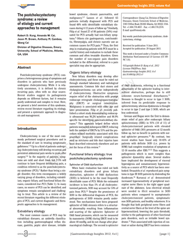 The Postcholecystectomy Syndrome: a Review of Etiology and Current