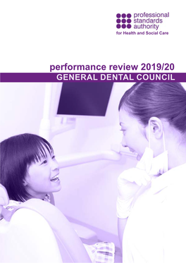 Performance Review 2019/20 GENERAL DENTAL COUNCIL