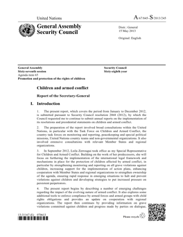 Children and Armed Conflict