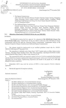 Allocation of Fund Under Untied Fund for the Year 2020-21