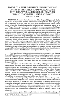 Towards a Less-Imperfect Understanding of the Systematics and Biogeography of the Clapper and King Rail Complex (Rallus Longirostris and R