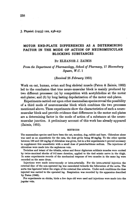 By Long Lasting Depolarization of the Motor End-Plates