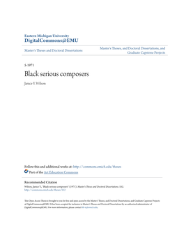 Black Serious Composers Janice Y