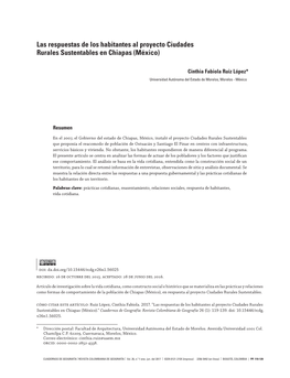 Las Respuestas De Los Habitantes Al Proyecto Ciudades Rurales Sustentables En Chiapas (México)