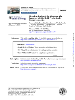 Human Monocytes Receptors Inhibits IL-12 Production by Ligand