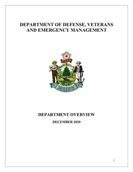 Department of Defense Veterans and Emergency Management