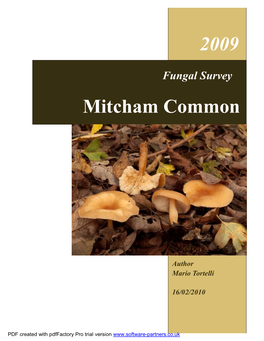 Mitcham Common Fungi Survey
